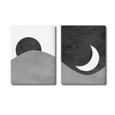 Black and White Sun and Moon (2panel) | Wall Art